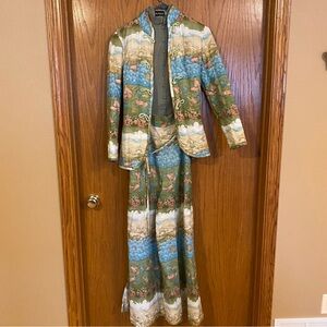 Vintage pantsuit with handmade vintage top